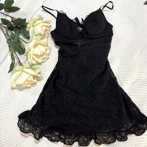 Victoria's Secret Black Lace Chemise